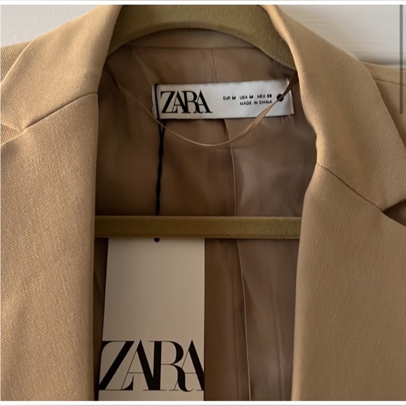 Zara light camel classy blazer jacket M NEW⭐️ - Picture 6 of 16
